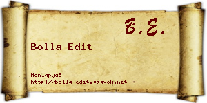 Bolla Edit névjegykártya